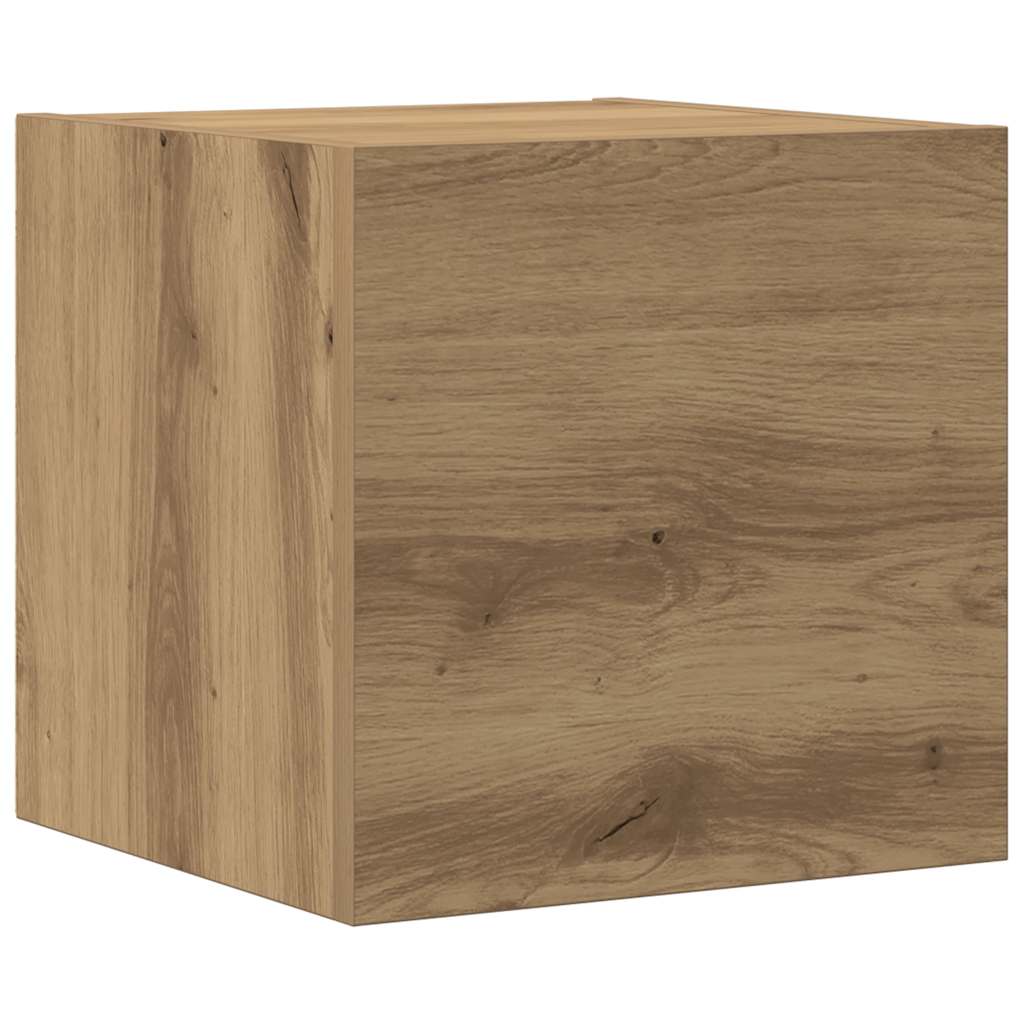 Tv-wandkasten 6 st bewerkt hout artisanaal eikenkleurig is nu te koop bij PeponiXL, paradijselijk wonen!