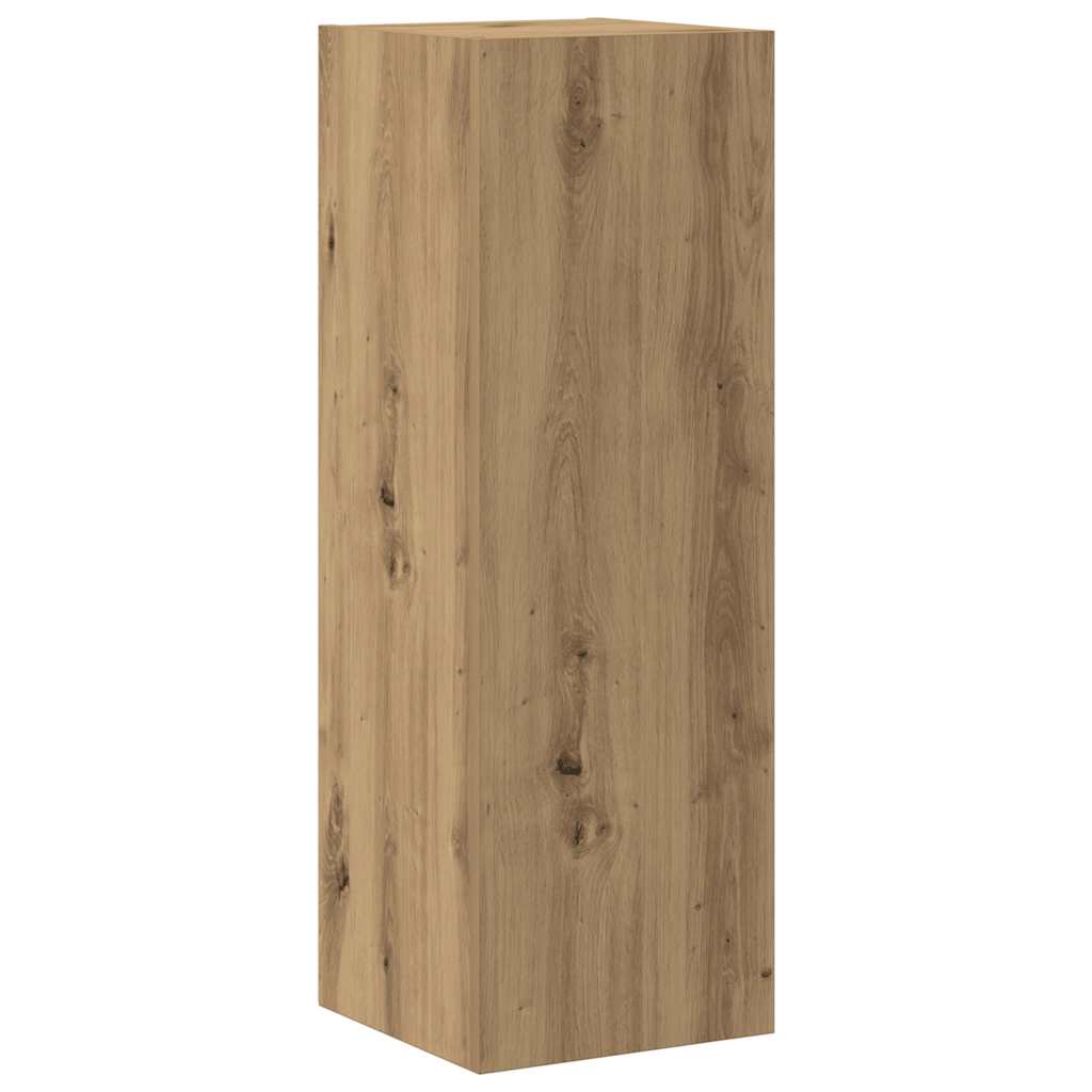 Tv-wandkasten 4 st bewerkt hout artisanaal eikenkleurig is nu te koop bij PeponiXL, paradijselijk wonen!