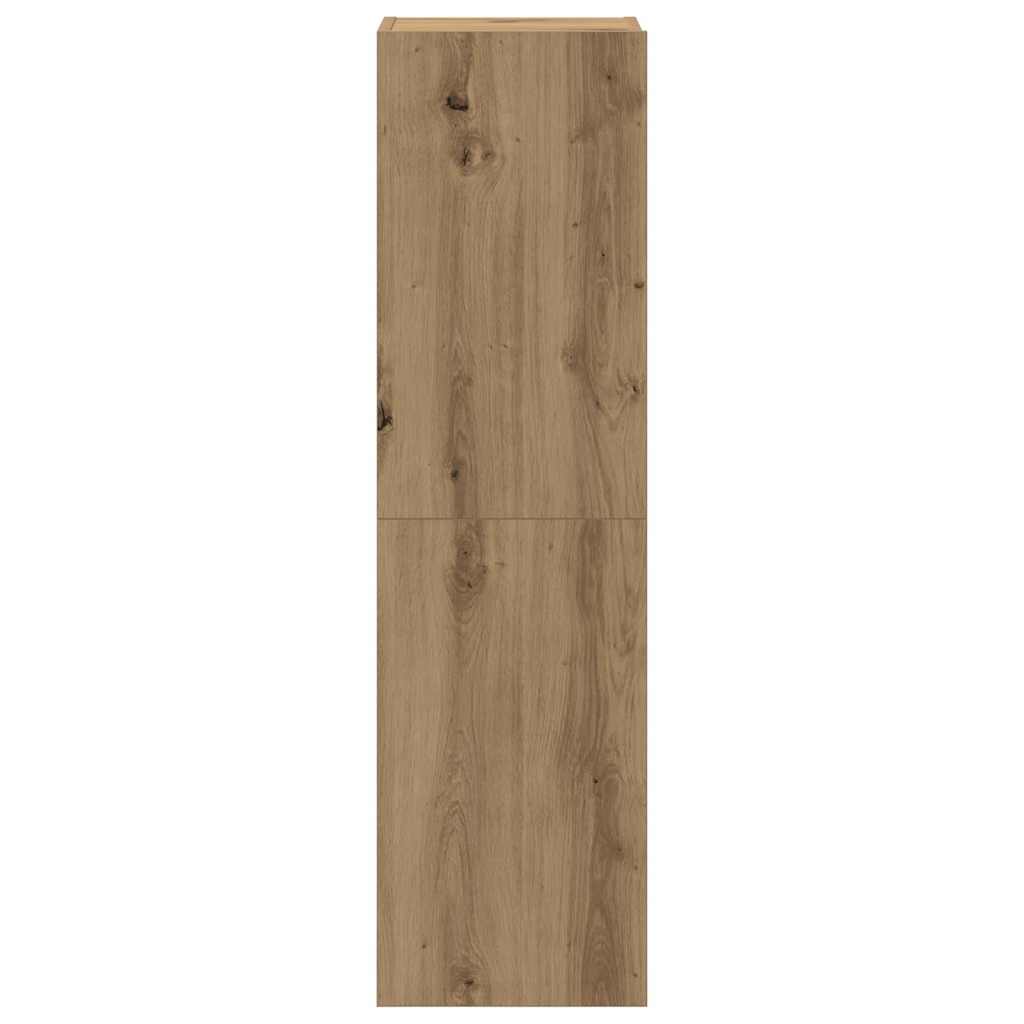 Tv-wandkasten 4 st bewerkt hout artisanaal eikenkleurig is nu te koop bij PeponiXL, paradijselijk wonen!