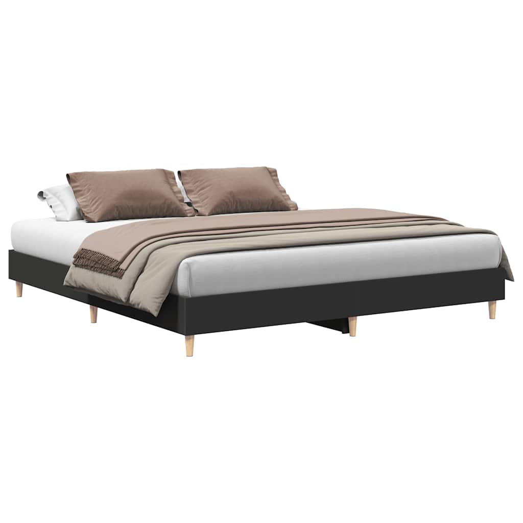 Bedframe zonder matras 180x200 cm spaanplaat zwart is nu te koop bij PeponiXL, paradijselijk wonen!