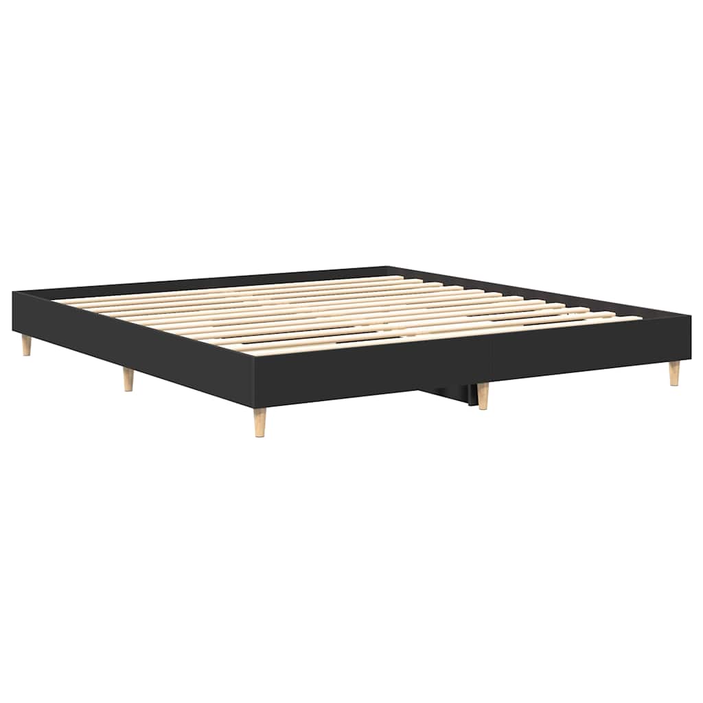 Bedframe zonder matras 180x200 cm spaanplaat zwart is nu te koop bij PeponiXL, paradijselijk wonen!
