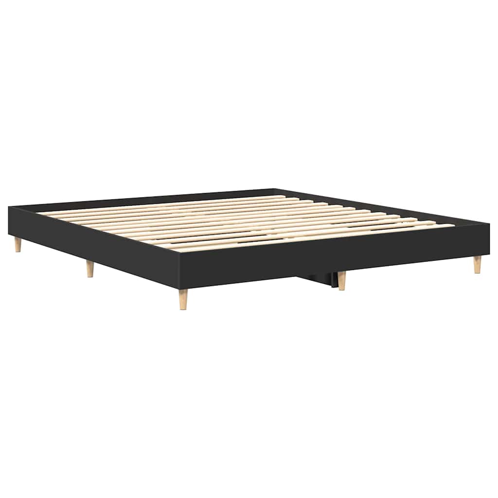 Bedframe zonder matras 180x200 cm spaanplaat zwart is nu te koop bij PeponiXL, paradijselijk wonen!