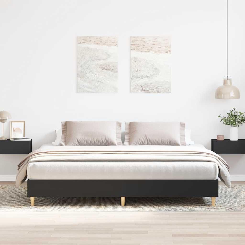 Bedframe zonder matras 180x200 cm spaanplaat zwart is nu te koop bij PeponiXL, paradijselijk wonen!
