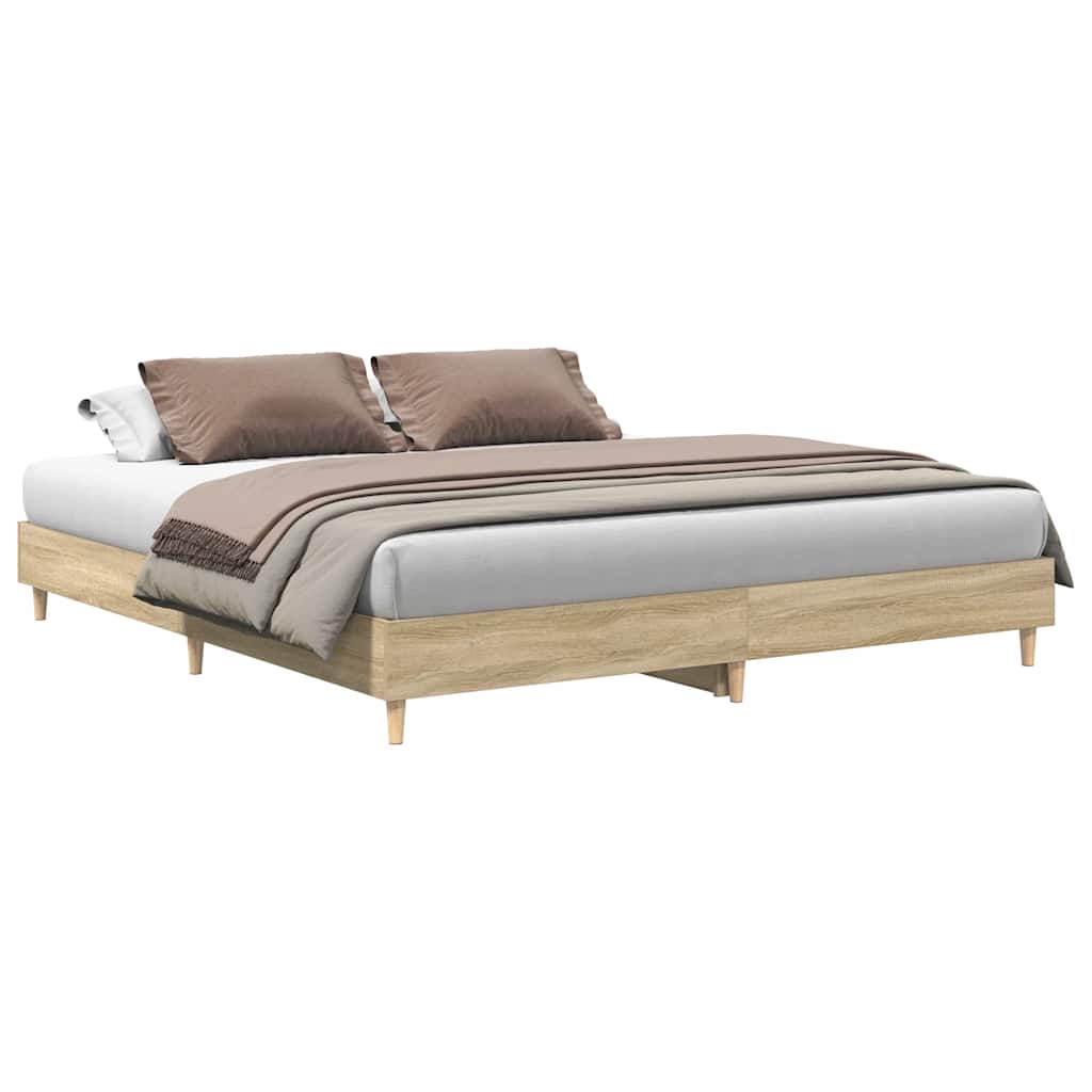 Bedframe zonder matras hout sonoma eikenkleurig 180x200 cm is nu te koop bij PeponiXL, paradijselijk wonen!