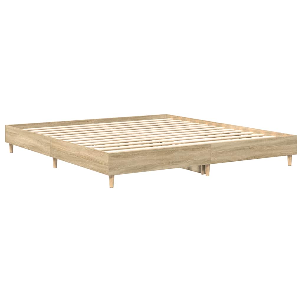 Bedframe zonder matras hout sonoma eikenkleurig 180x200 cm is nu te koop bij PeponiXL, paradijselijk wonen!