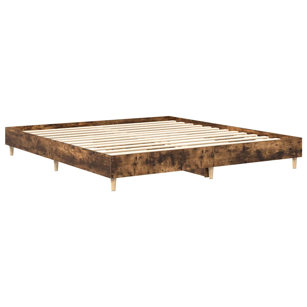 Bedframe zonder matras hout gerookt eikenkleurig 180x200 cm is nu te koop bij PeponiXL, paradijselijk wonen!