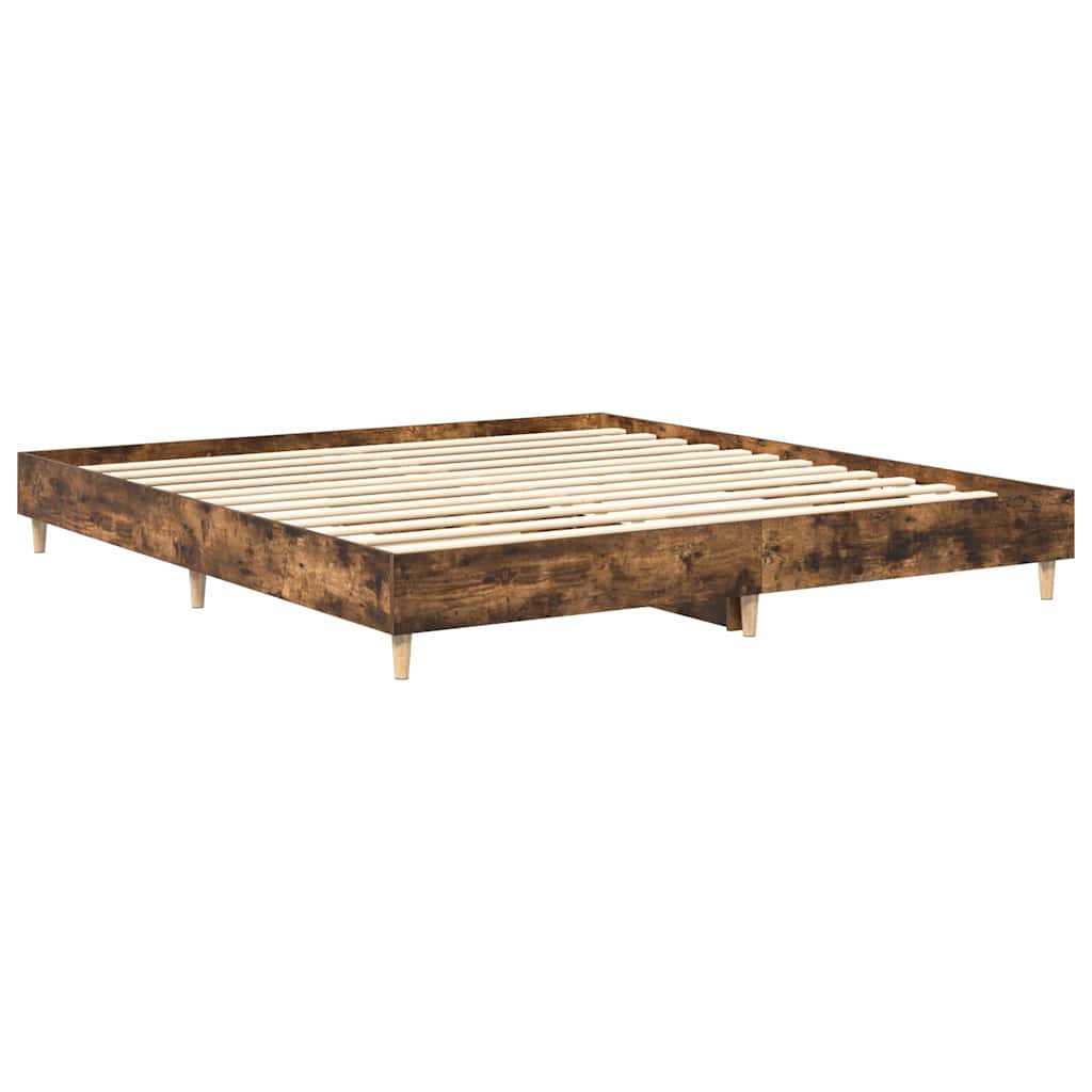 Bedframe zonder matras hout gerookt eikenkleurig 180x200 cm is nu te koop bij PeponiXL, paradijselijk wonen!