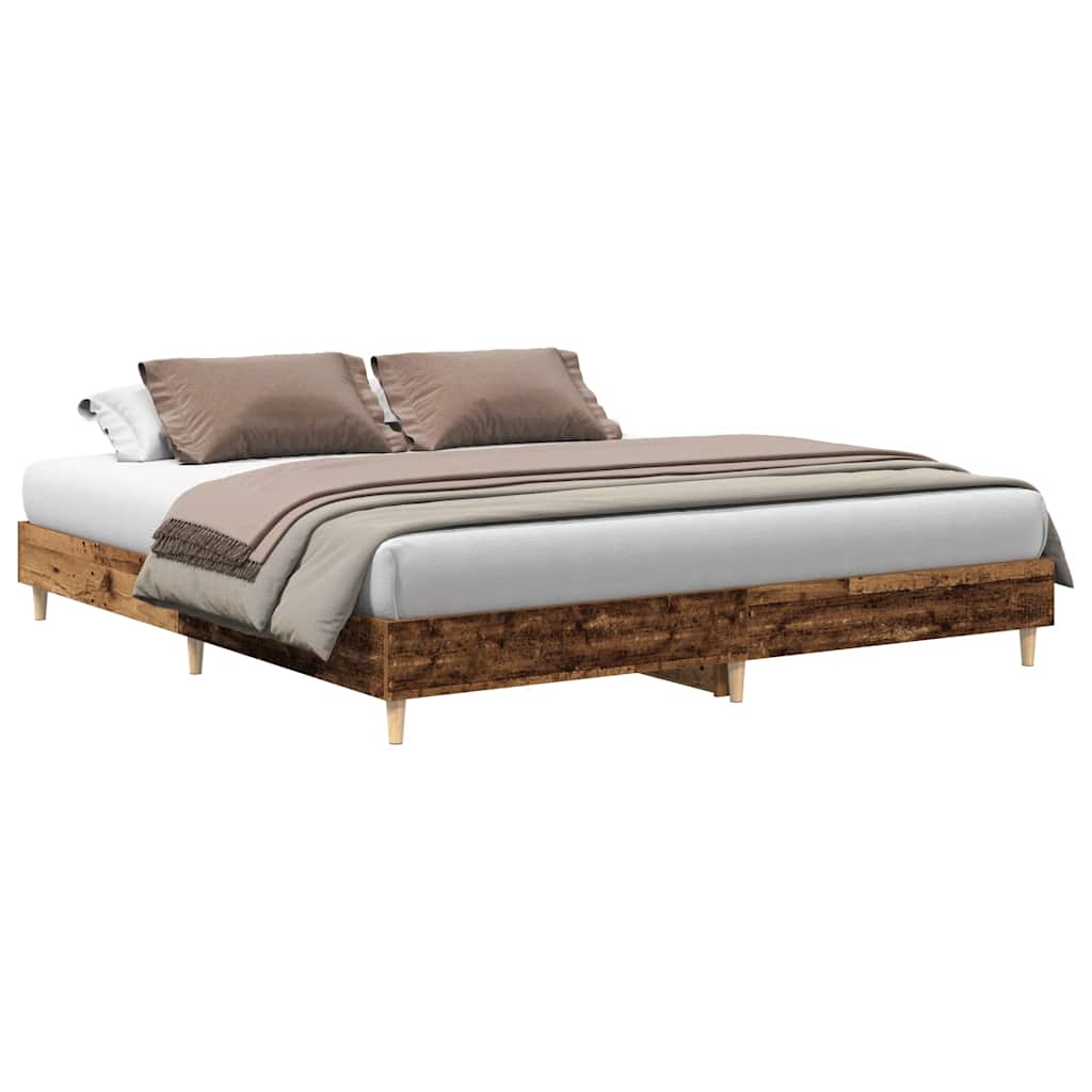 Bedframe zonder matras 180x200 cm bewerkt hout oud hout is nu te koop bij PeponiXL, paradijselijk wonen!