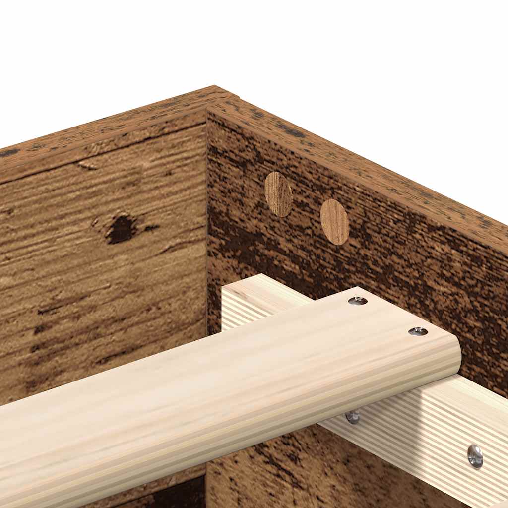 Bedframe zonder matras 180x200 cm bewerkt hout oud hout is nu te koop bij PeponiXL, paradijselijk wonen!