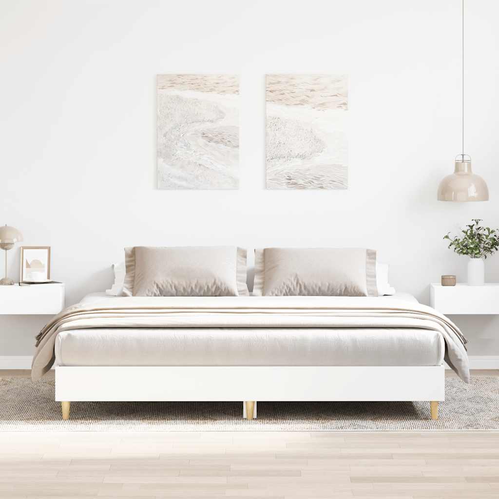 Bedframe zonder matras 160x200 cm spaanplaat wit is nu te koop bij PeponiXL, paradijselijk wonen!