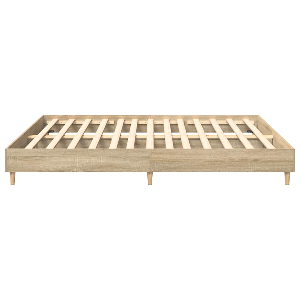 Bedframe zonder matras hout sonoma eikenkleurig 160x200 cm is nu te koop bij PeponiXL, paradijselijk wonen!