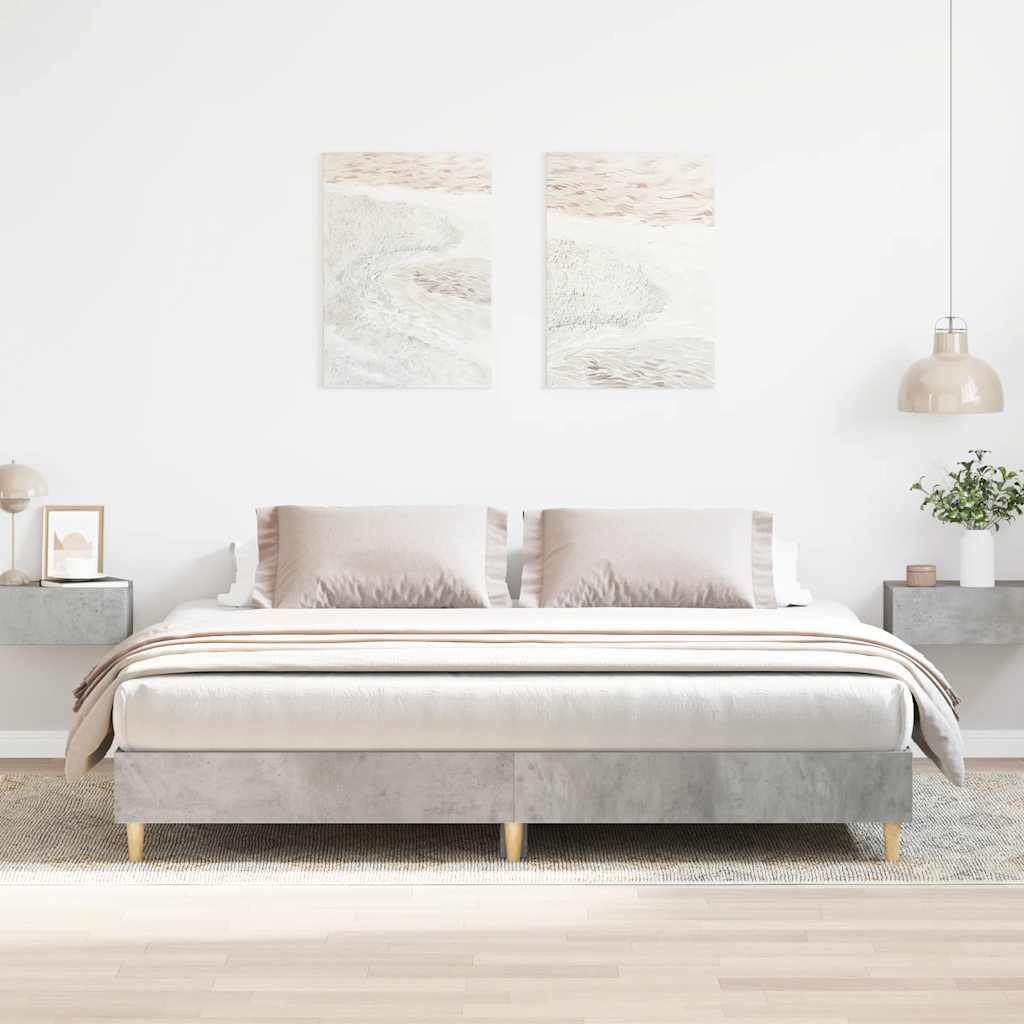 Bedframe zonder matras 160x200 cm spaanplaat betongrijs is nu te koop bij PeponiXL, paradijselijk wonen!