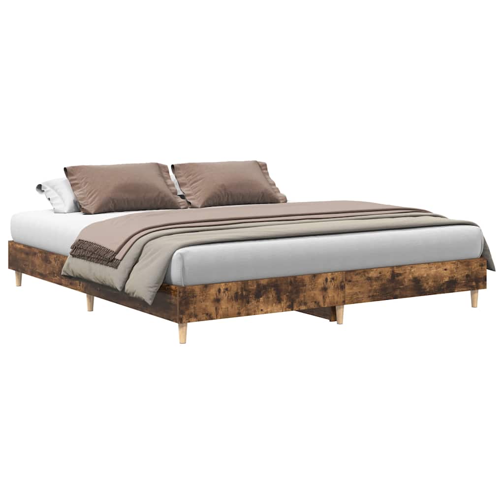 Bedframe zonder matras hout gerookt eikenkleurig 160x200 cm is nu te koop bij PeponiXL, paradijselijk wonen!