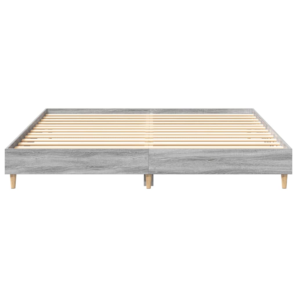 Bedframe zonder matras 160x200 cm spaanplaat grijs Sonoma is nu te koop bij PeponiXL, paradijselijk wonen!