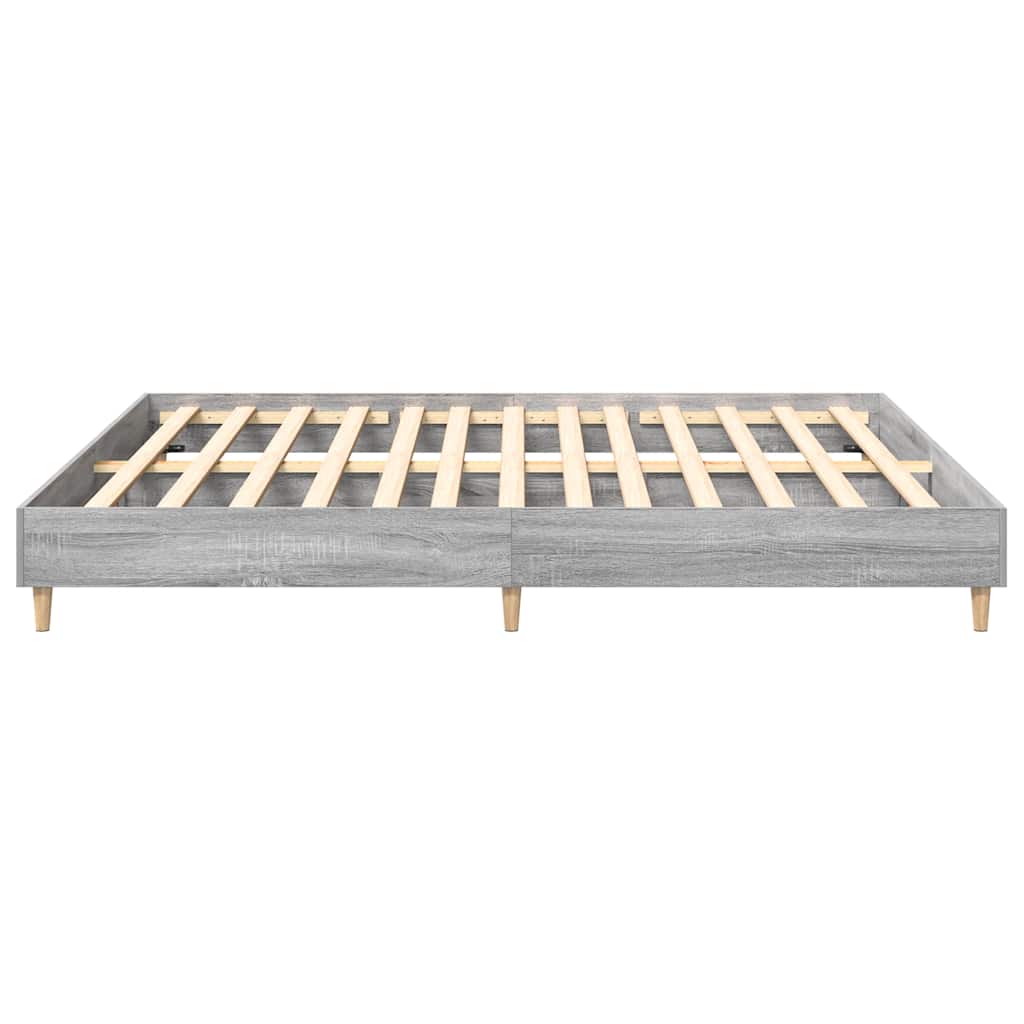 Bedframe zonder matras 160x200 cm spaanplaat grijs Sonoma is nu te koop bij PeponiXL, paradijselijk wonen!