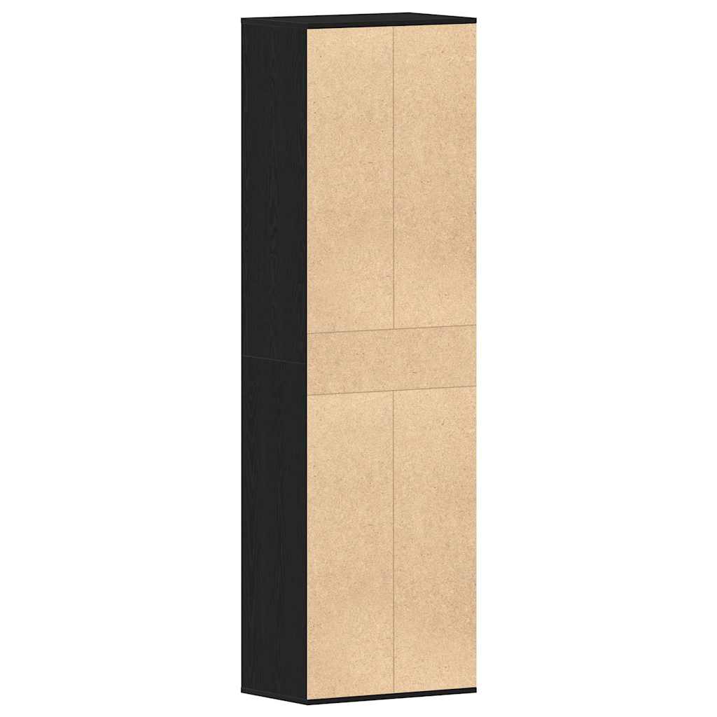 Schoenenkast 54x34x183 cm spaanplaat zwart eikenkleurig is nu te koop bij PeponiXL, paradijselijk wonen!