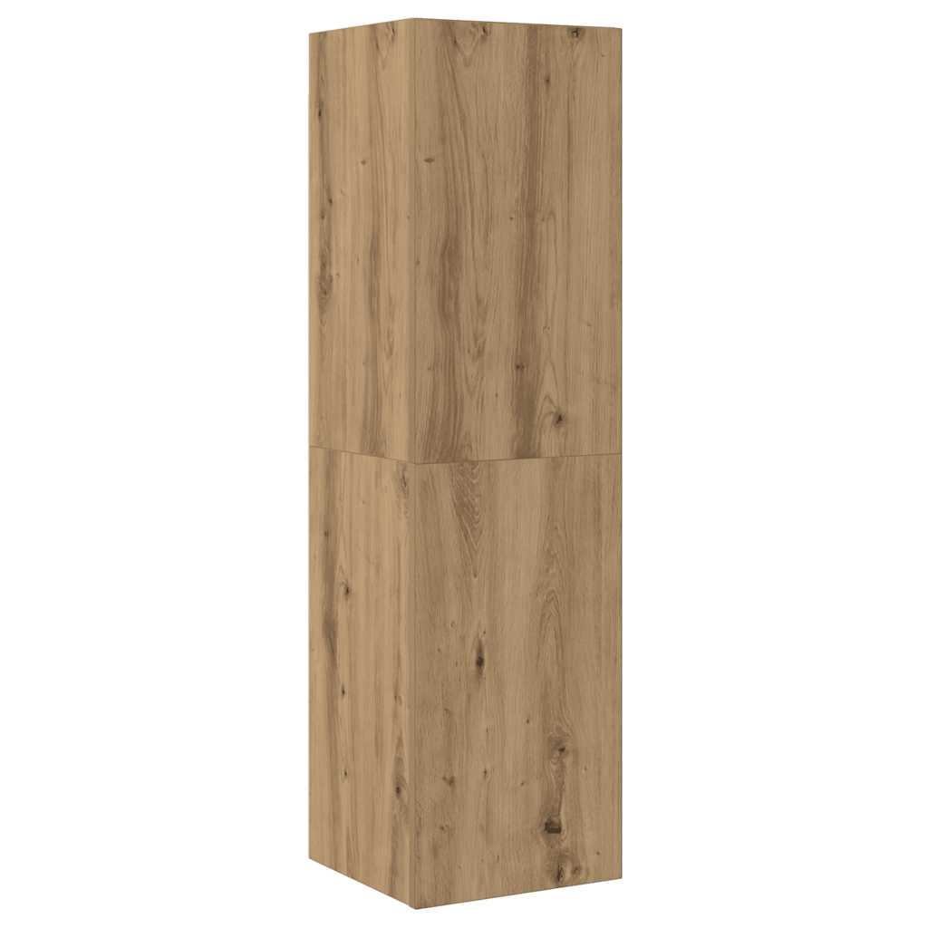 Tv-wandkasten 3 st bewerkt hout artisanaal eikenkleurig is nu te koop bij PeponiXL, paradijselijk wonen!