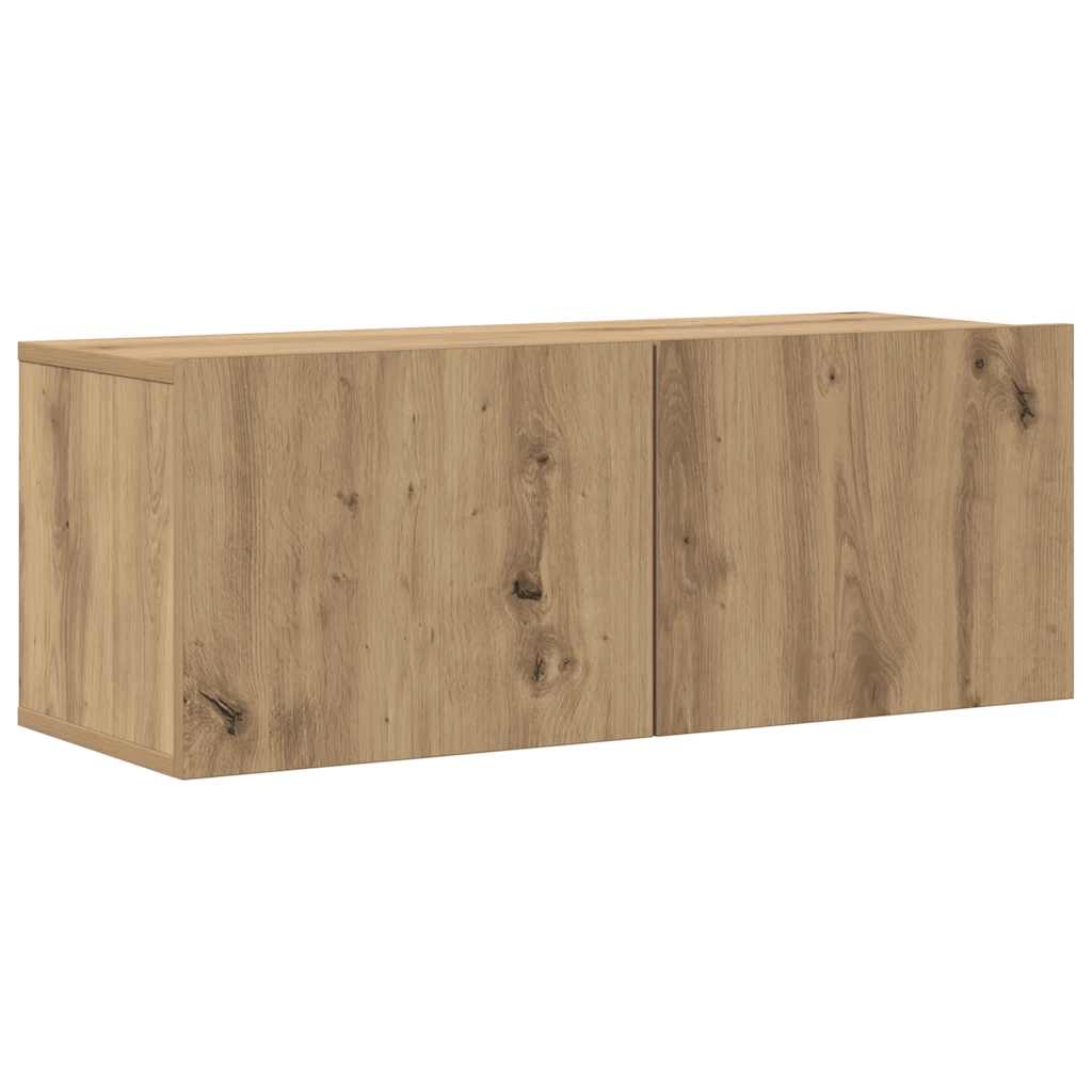 Tv-wandkasten 6 st bewerkt hout artisanaal eikenkleurig is nu te koop bij PeponiXL, paradijselijk wonen!