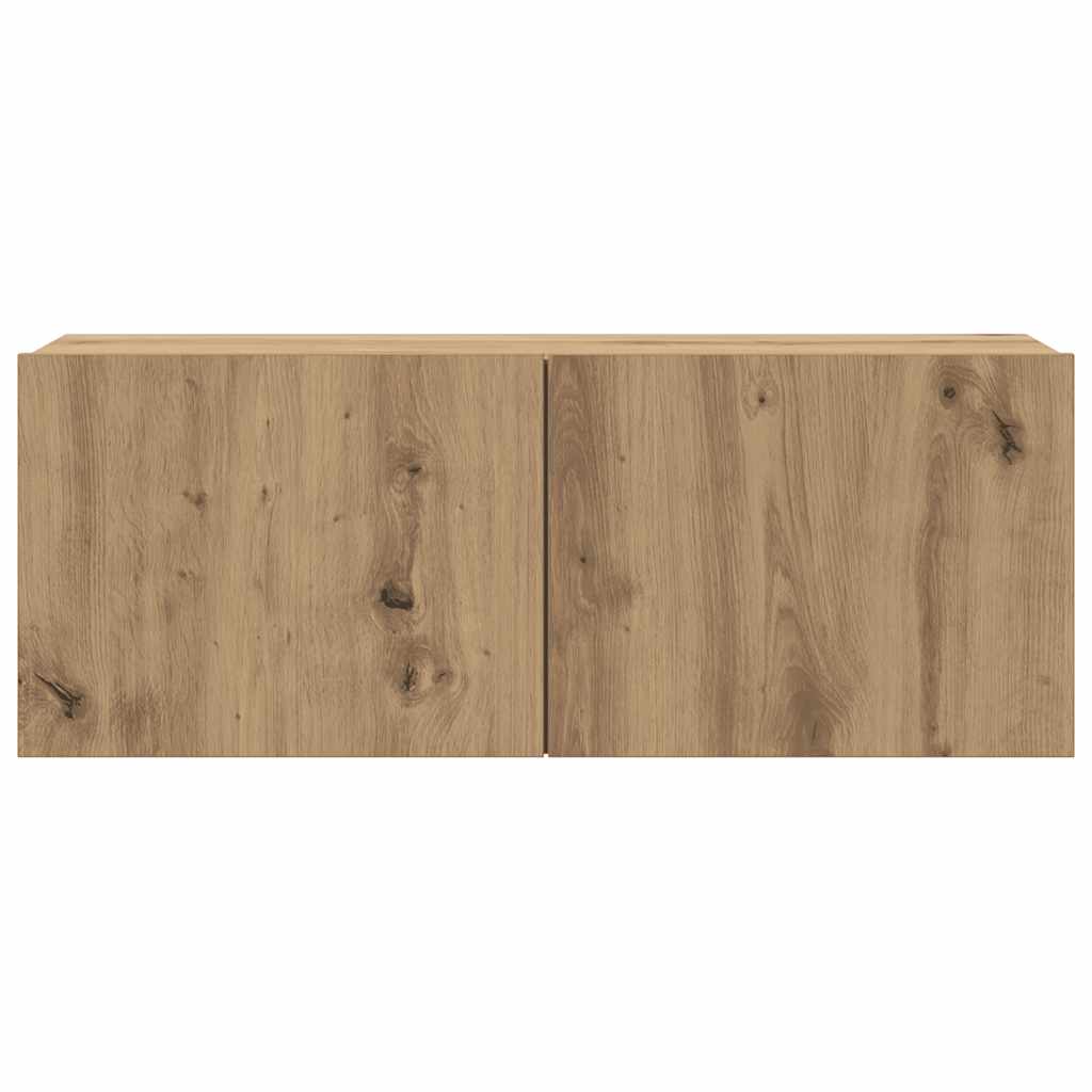 Tv-wandkasten 6 st bewerkt hout artisanaal eikenkleurig is nu te koop bij PeponiXL, paradijselijk wonen!