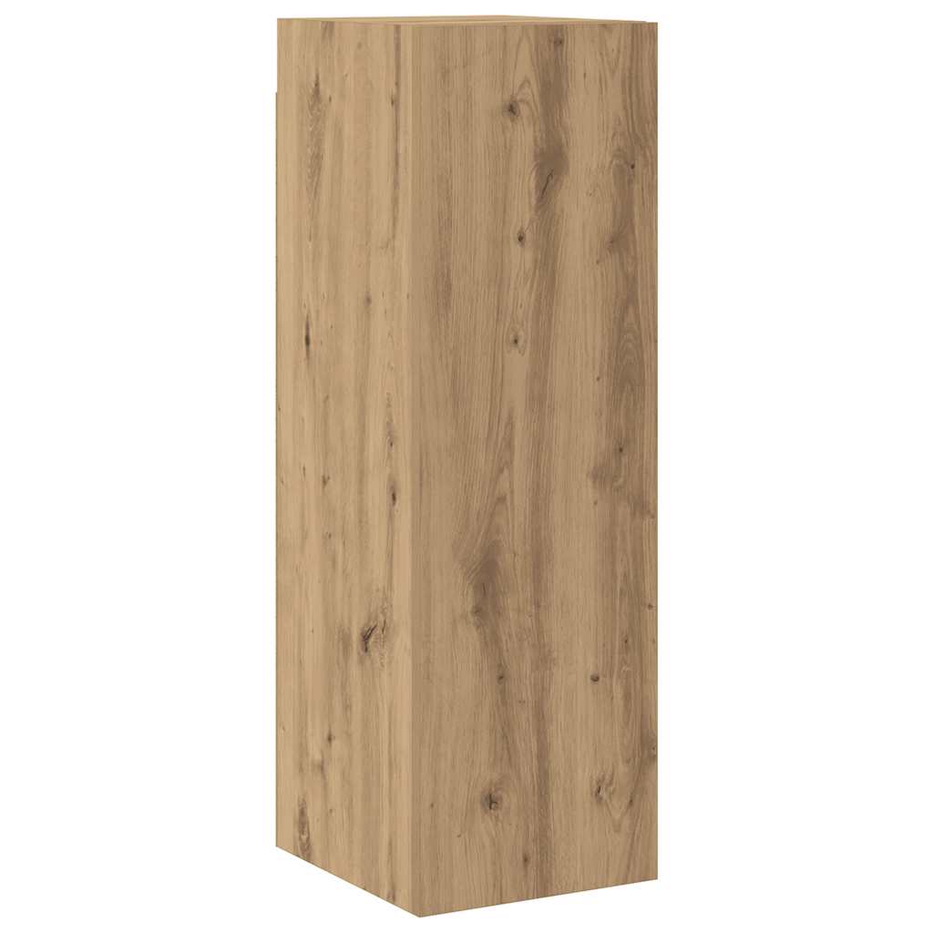 Tv-wandkasten 6 st bewerkt hout artisanaal eikenkleurig is nu te koop bij PeponiXL, paradijselijk wonen!