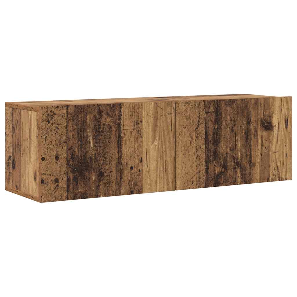 Tv-wandkasten 6 st bewerkt hout oud houtkleurig is nu te koop bij PeponiXL, paradijselijk wonen!