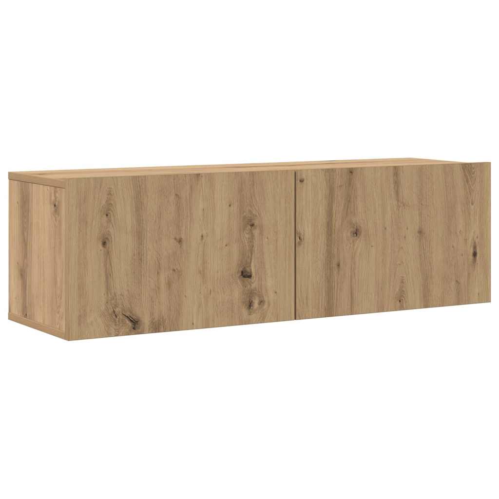 Tv-wandkasten 6 st bewerkt hout artisanaal eikenkleurig is nu te koop bij PeponiXL, paradijselijk wonen!