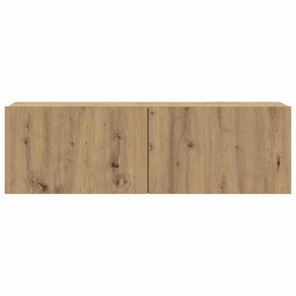Tv-wandkasten 6 st bewerkt hout artisanaal eikenkleurig is nu te koop bij PeponiXL, paradijselijk wonen!