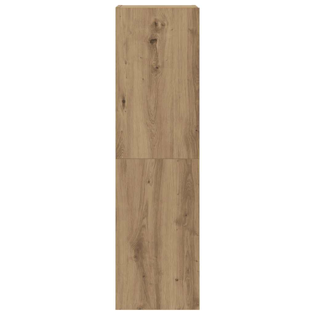 Tv-wandkasten 6 st bewerkt hout artisanaal eikenkleurig is nu te koop bij PeponiXL, paradijselijk wonen!