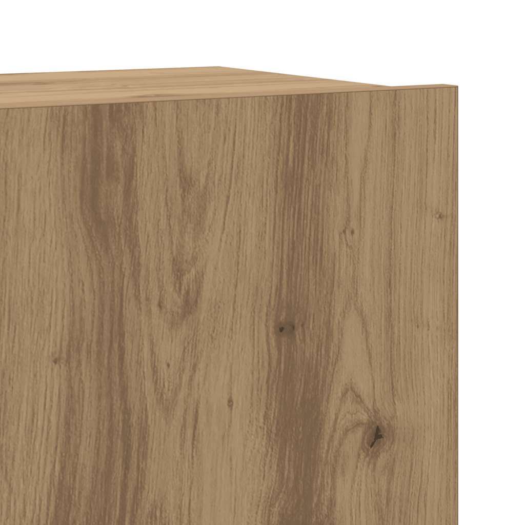 Tv-wandkasten 6 st bewerkt hout artisanaal eikenkleurig is nu te koop bij PeponiXL, paradijselijk wonen!