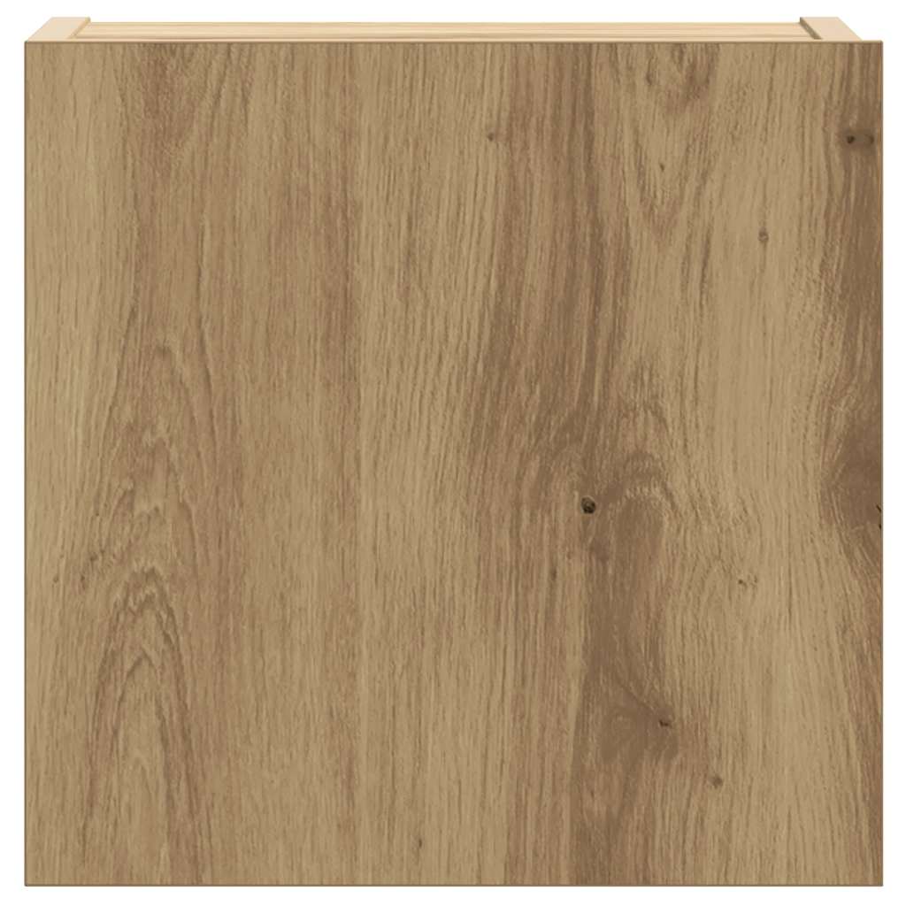 6-delig Tv-meubelset wandmontage bewerkt hout artisanaal eiken is nu te koop bij PeponiXL, paradijselijk wonen!