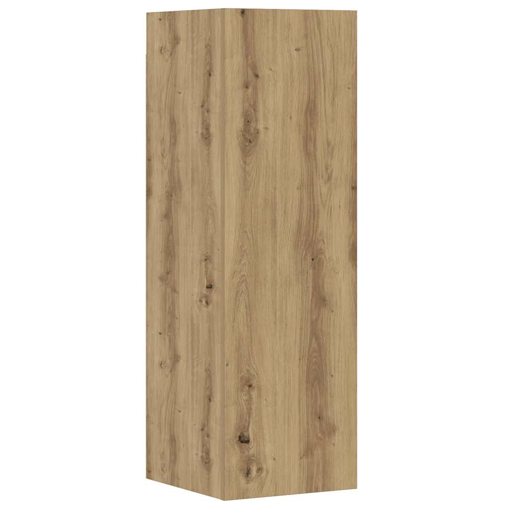 5-delig Tv-meubelset wandmontage bewerkt hout artisanaal eiken is nu te koop bij PeponiXL, paradijselijk wonen!