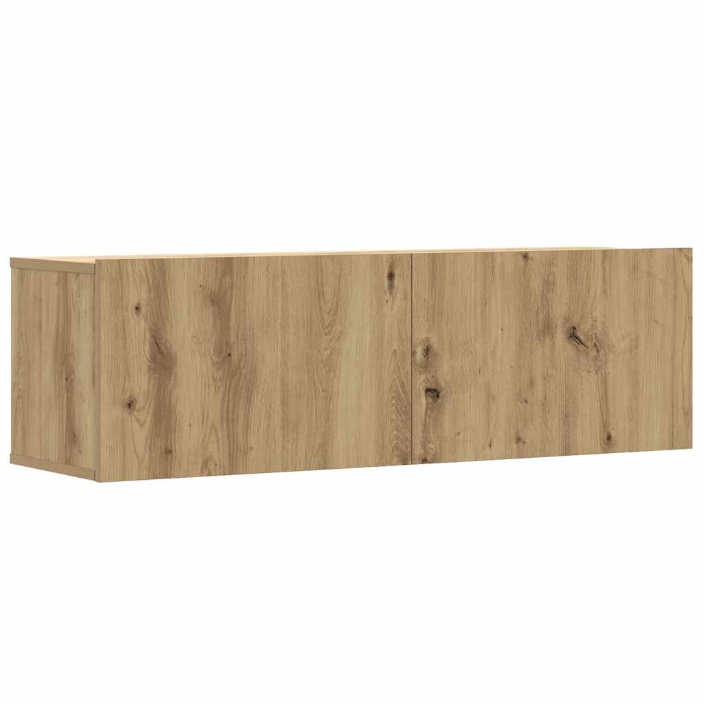 5-delig Tv-meubelset wandmontage bewerkt hout artisanaal eiken is nu te koop bij PeponiXL, paradijselijk wonen!