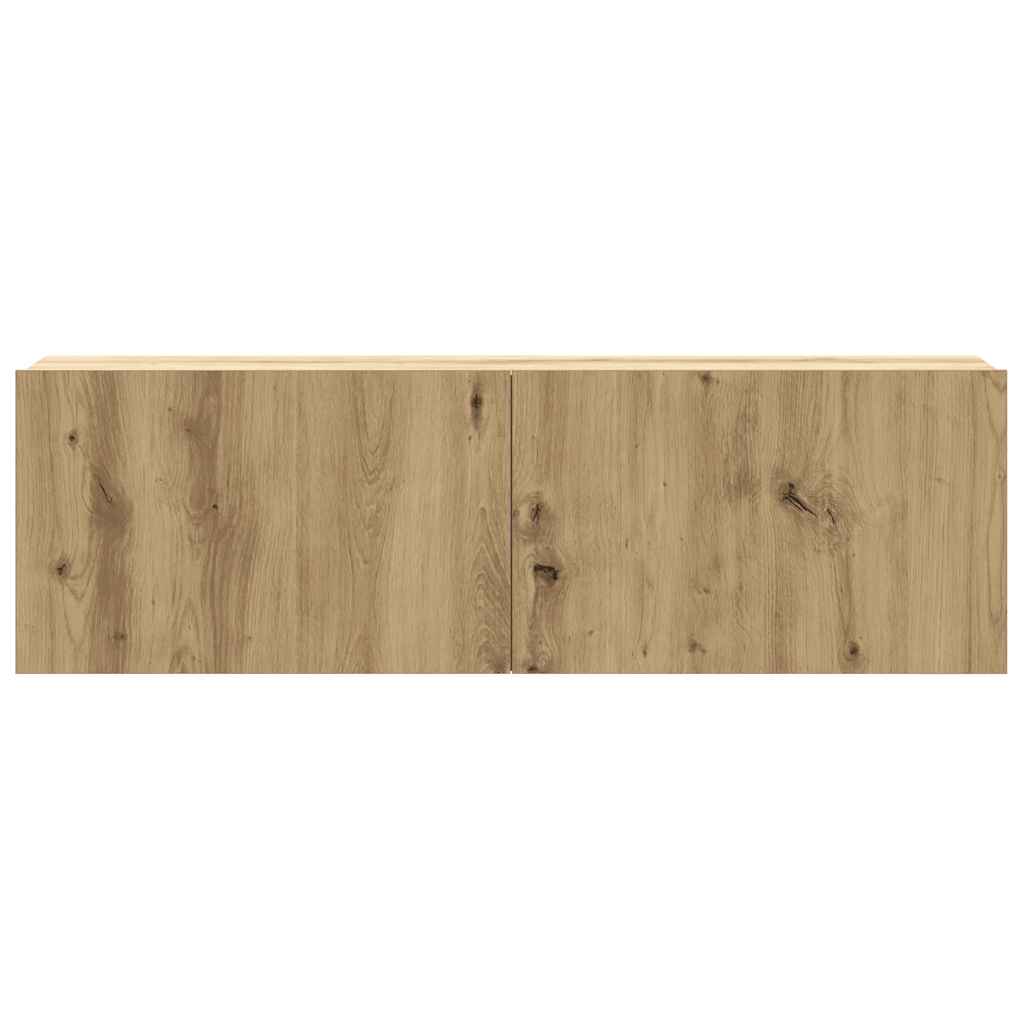 5-delig Tv-meubelset wandmontage bewerkt hout artisanaal eiken is nu te koop bij PeponiXL, paradijselijk wonen!
