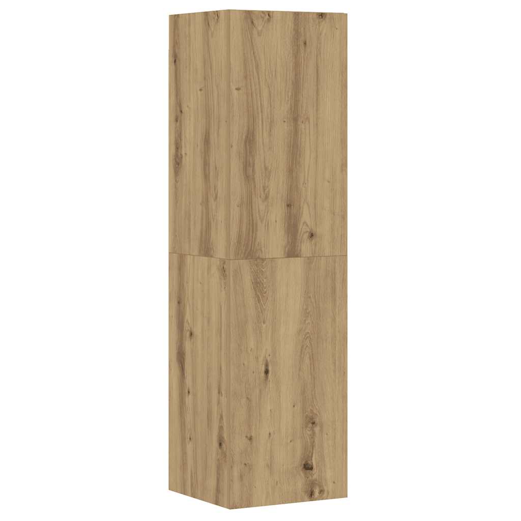 5-delig Tv-meubelset wandmontage bewerkt hout artisanaal eiken is nu te koop bij PeponiXL, paradijselijk wonen!