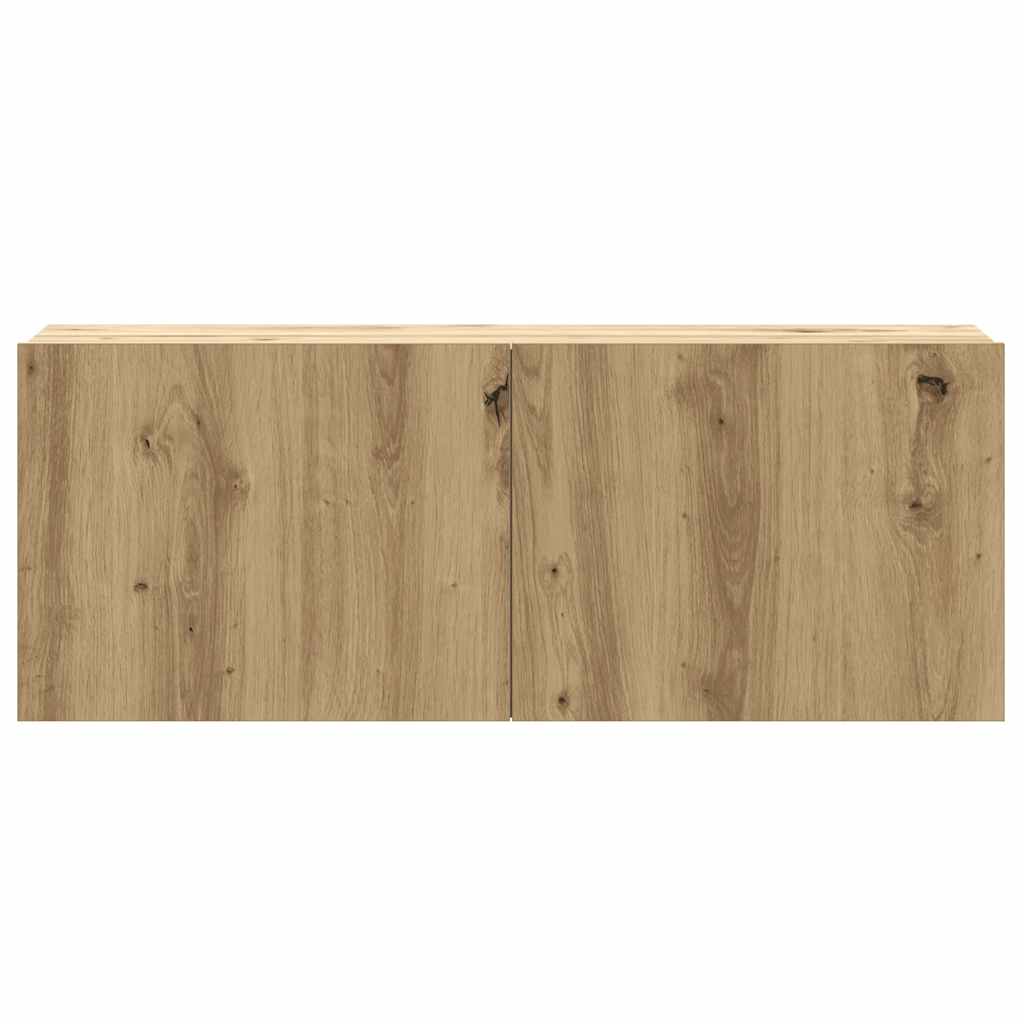 8-delig Tv-meubelset wandmontage bewerkt hout artisanaal eiken is nu te koop bij PeponiXL, paradijselijk wonen!