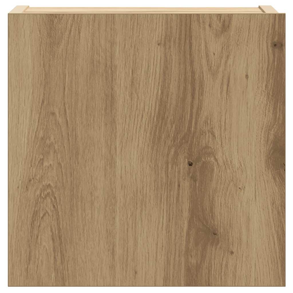 8-delig Tv-meubelset wandmontage bewerkt hout artisanaal eiken is nu te koop bij PeponiXL, paradijselijk wonen!