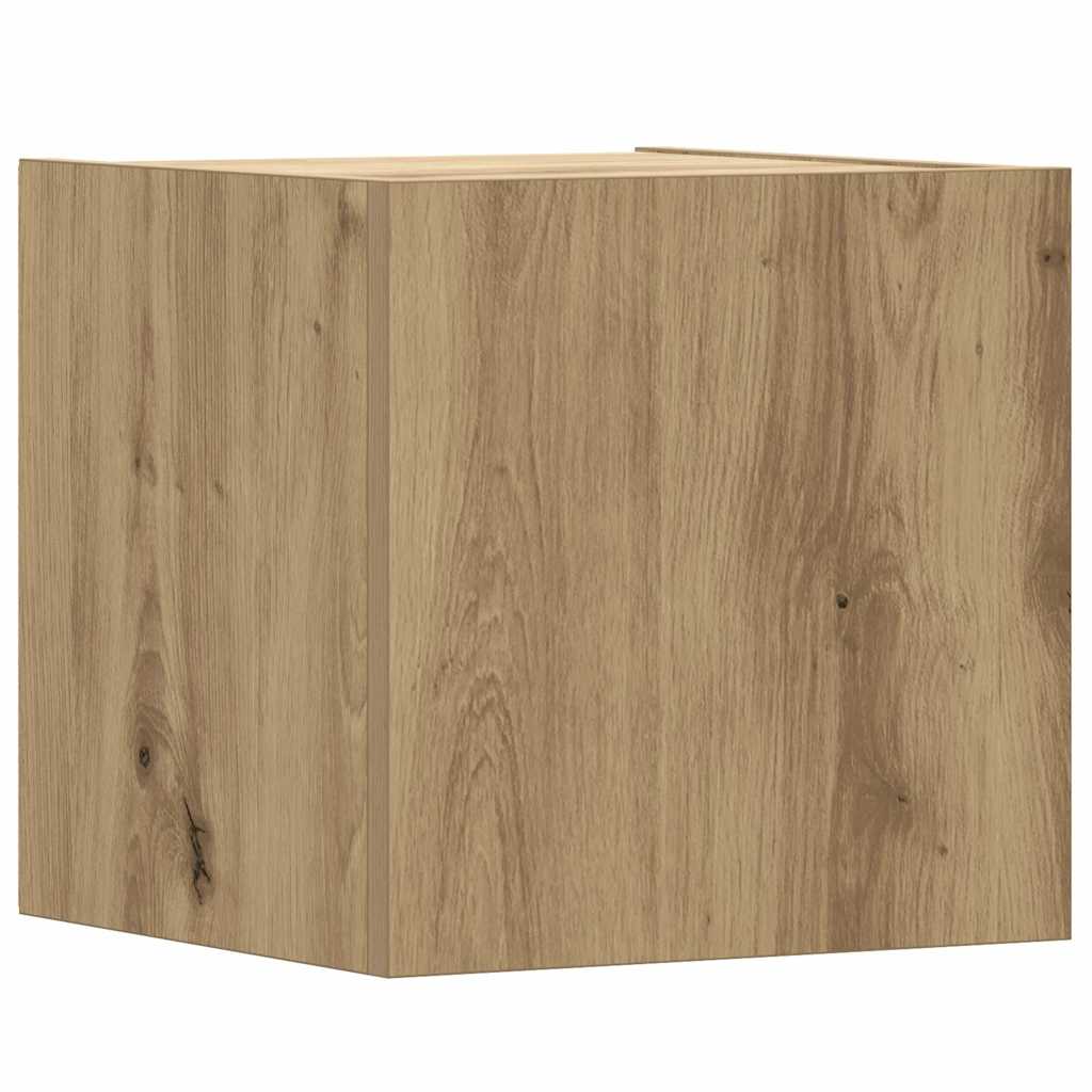 8-delig Tv-meubelset wandmontage bewerkt hout artisanaal eiken is nu te koop bij PeponiXL, paradijselijk wonen!
