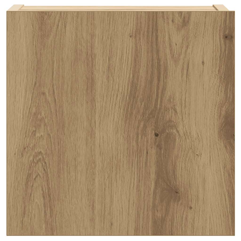 8-delig Tv-meubelset wandmontage bewerkt hout artisanaal eiken is nu te koop bij PeponiXL, paradijselijk wonen!