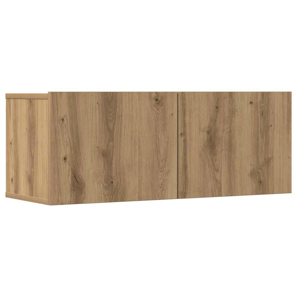 7-delig Tv-meubelset wandmontage bewerkt hout artisanaal eiken is nu te koop bij PeponiXL, paradijselijk wonen!
