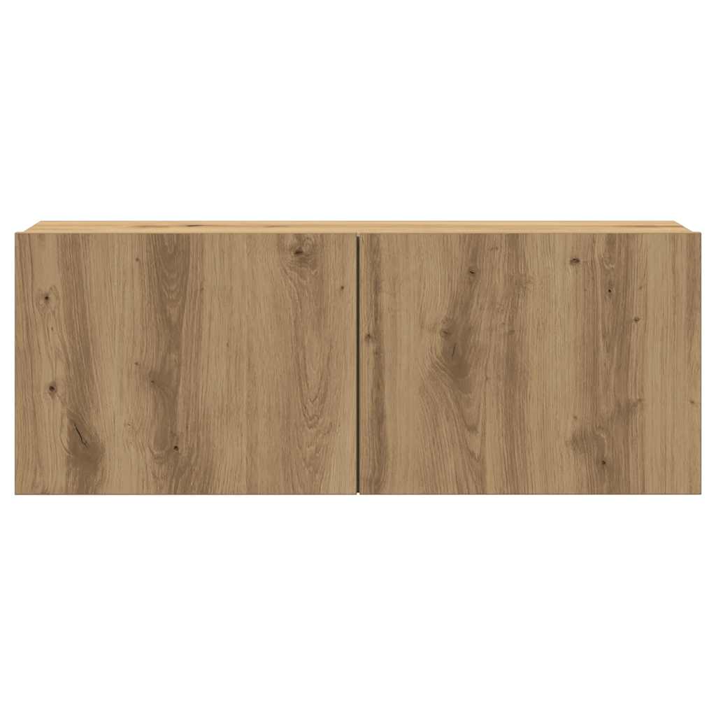 7-delig Tv-meubelset wandmontage bewerkt hout artisanaal eiken is nu te koop bij PeponiXL, paradijselijk wonen!