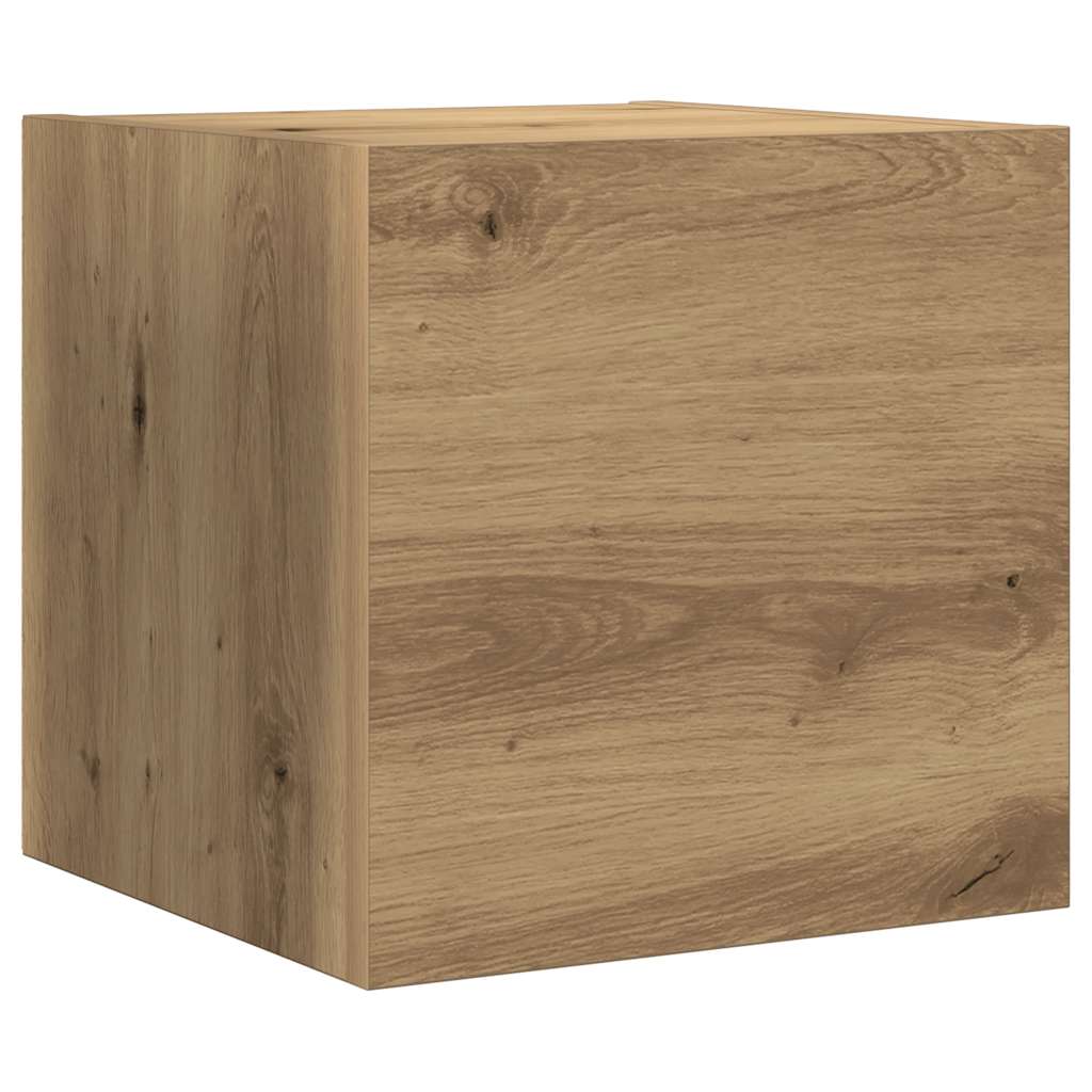 7-delig Tv-meubelset wandmontage bewerkt hout artisanaal eiken is nu te koop bij PeponiXL, paradijselijk wonen!