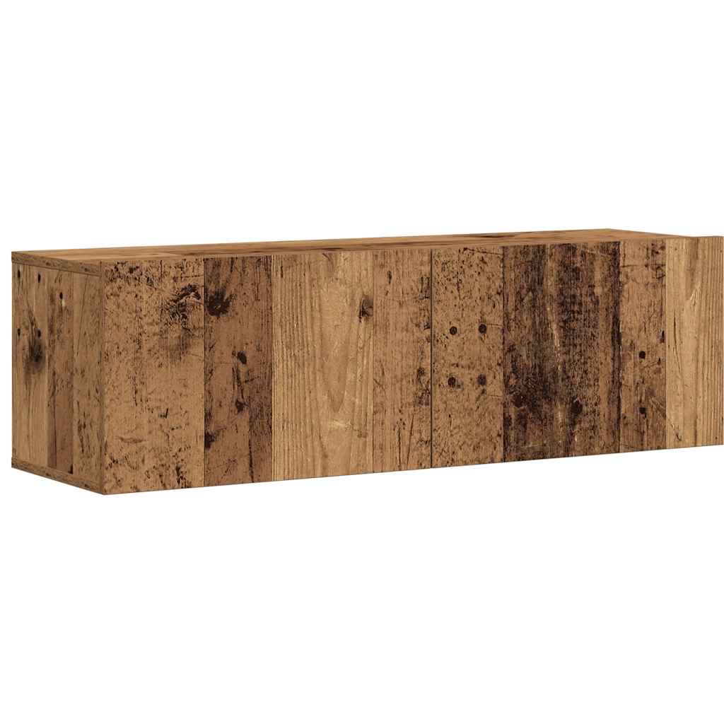 7-delig Tv-meubelset wandmontage bewerkt hout oud houtkleurig is nu te koop bij PeponiXL, paradijselijk wonen!