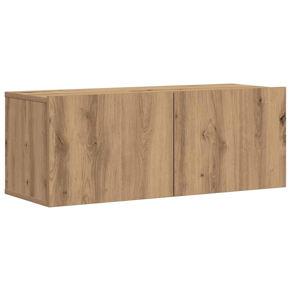 7-delig Tv-meubelset wandmontage bewerkt hout artisanaal eiken is nu te koop bij PeponiXL, paradijselijk wonen!