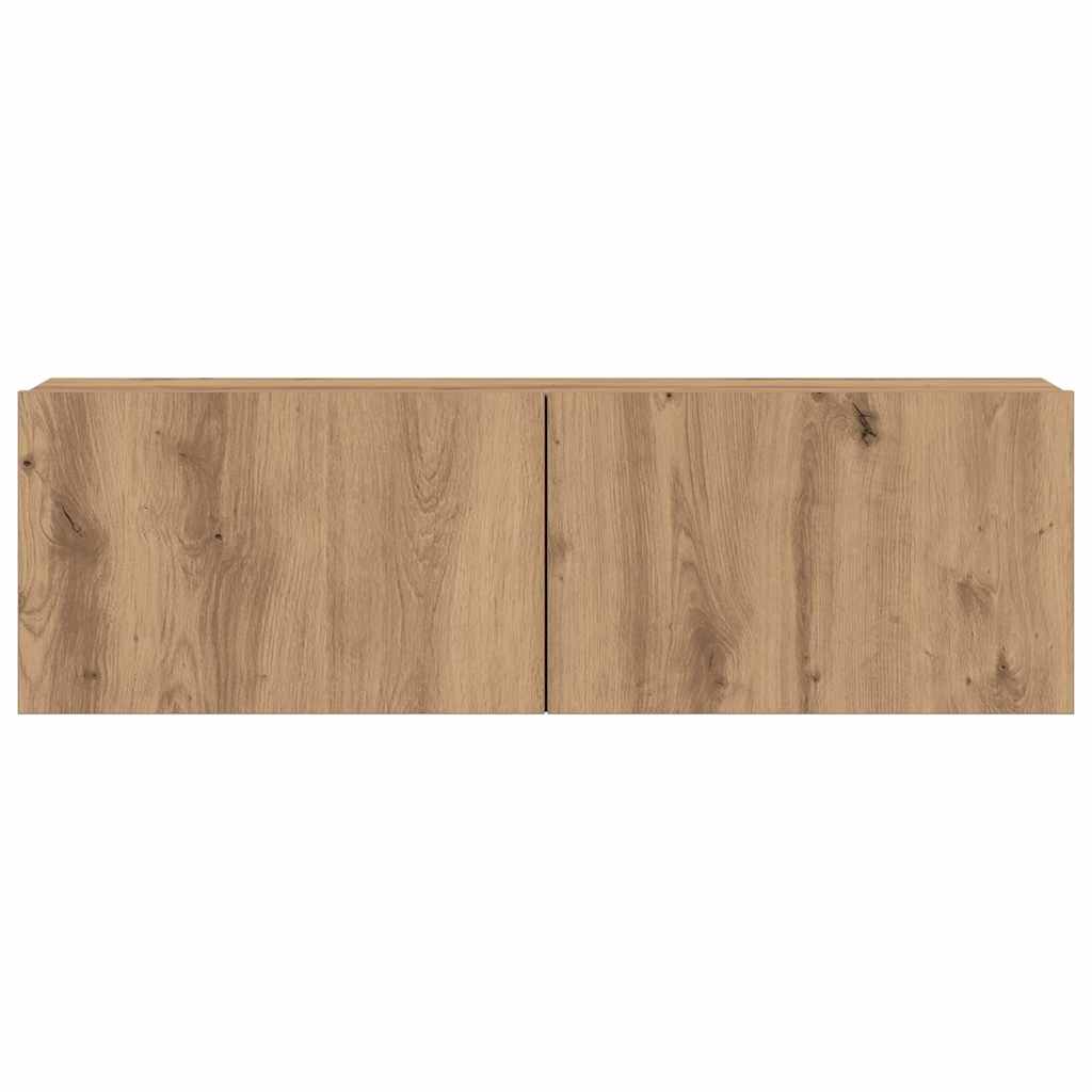7-delig Tv-meubelset wandmontage bewerkt hout artisanaal eiken is nu te koop bij PeponiXL, paradijselijk wonen!