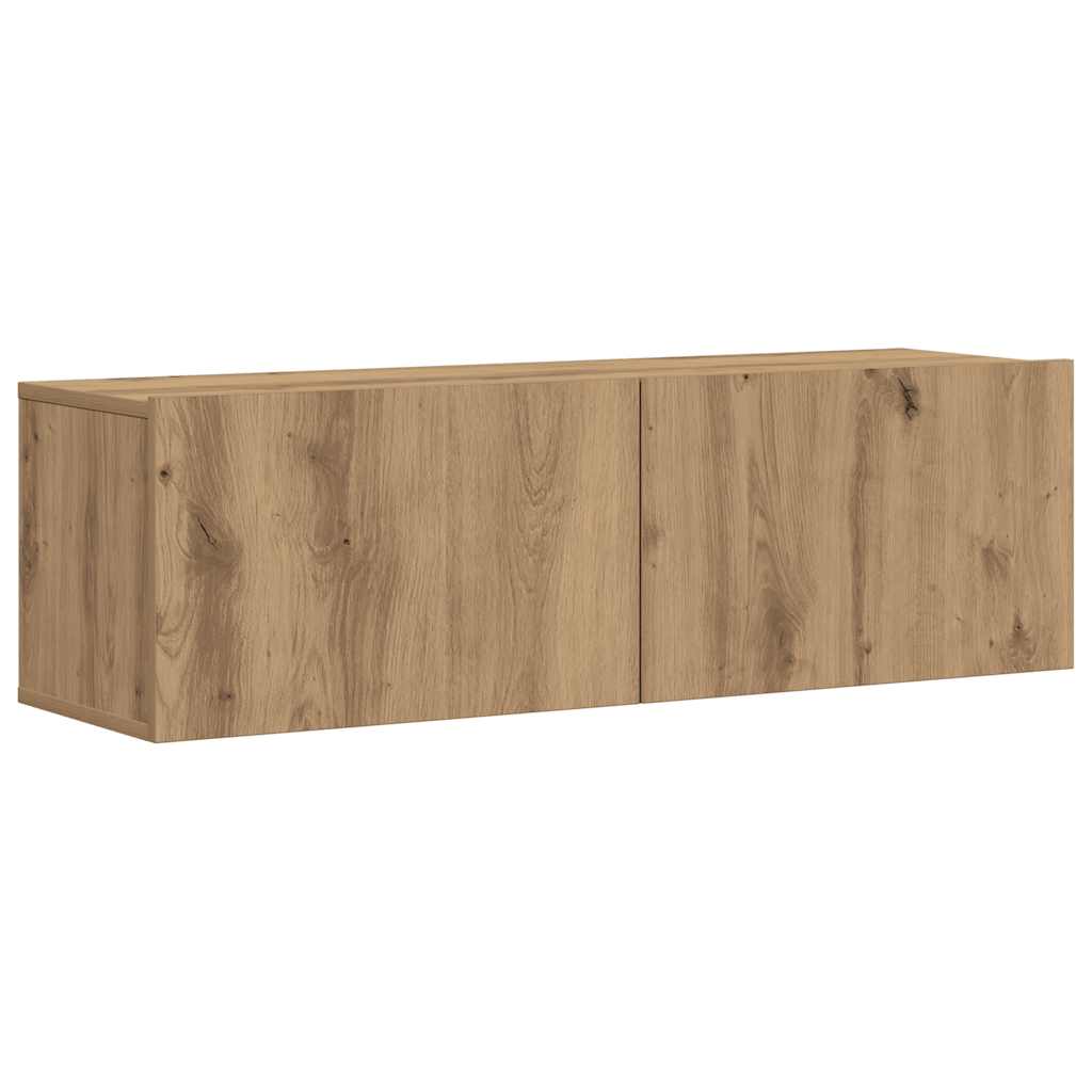 7-delig Tv-meubelset wandmontage bewerkt hout artisanaal eiken is nu te koop bij PeponiXL, paradijselijk wonen!