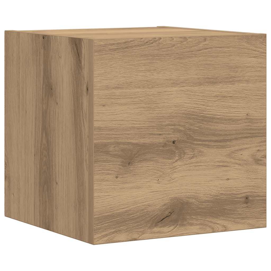 7-delig Tv-meubelset wandmontage bewerkt hout artisanaal eiken is nu te koop bij PeponiXL, paradijselijk wonen!