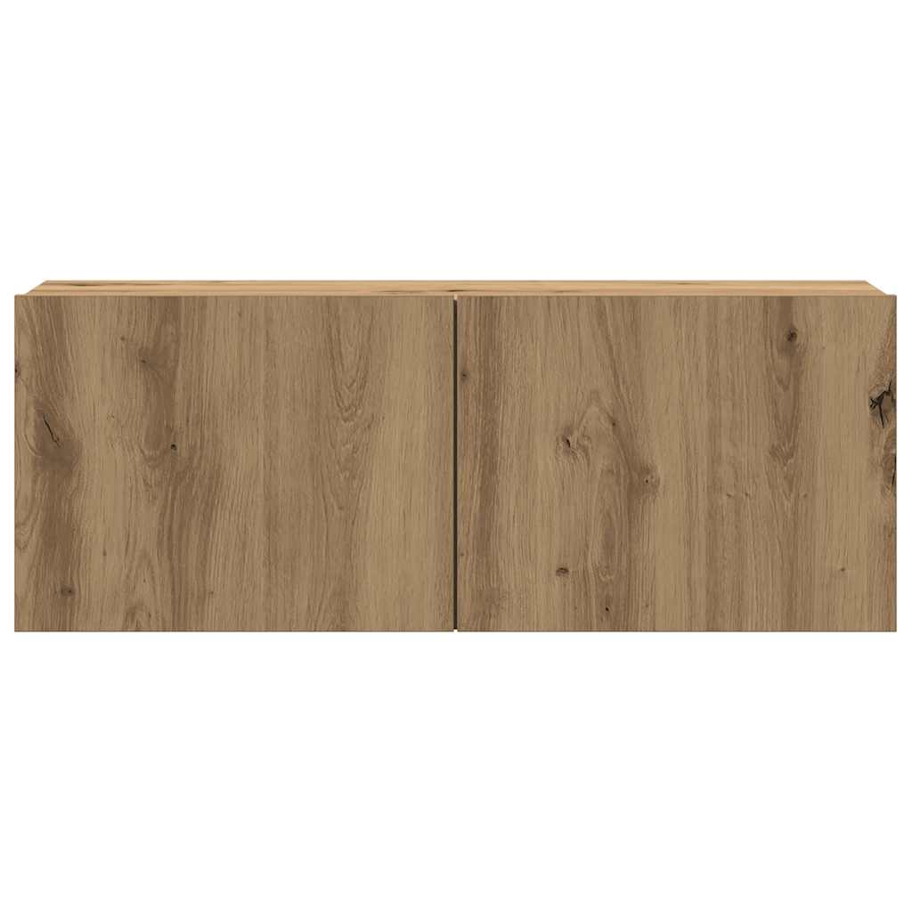 7-delig Tv-meubelset wandmontage bewerkt hout artisanaal eiken is nu te koop bij PeponiXL, paradijselijk wonen!