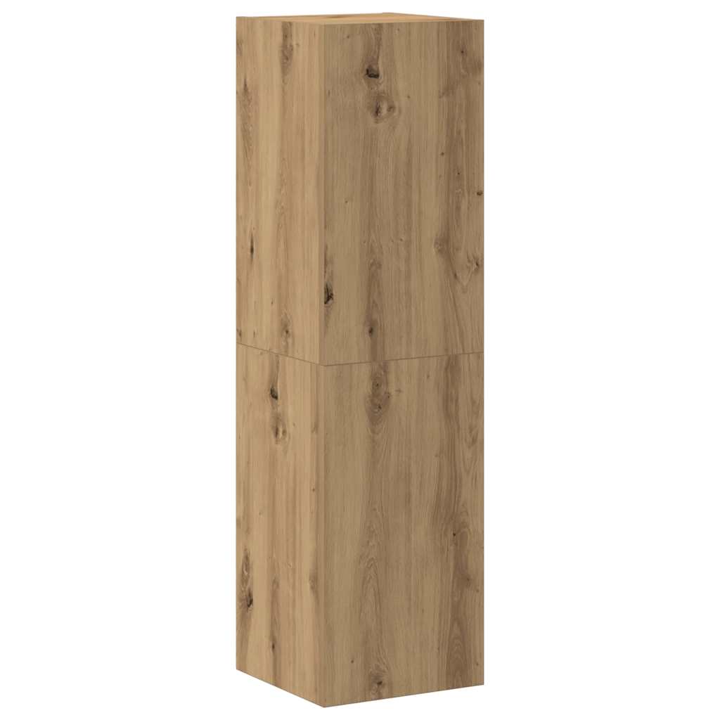 7-delig Tv-meubelset wandmontage bewerkt hout artisanaal eiken is nu te koop bij PeponiXL, paradijselijk wonen!