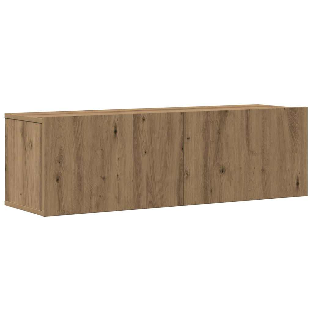 8-delig Tv-meubelset wandmontage bewerkt hout artisanaal eiken is nu te koop bij PeponiXL, paradijselijk wonen!