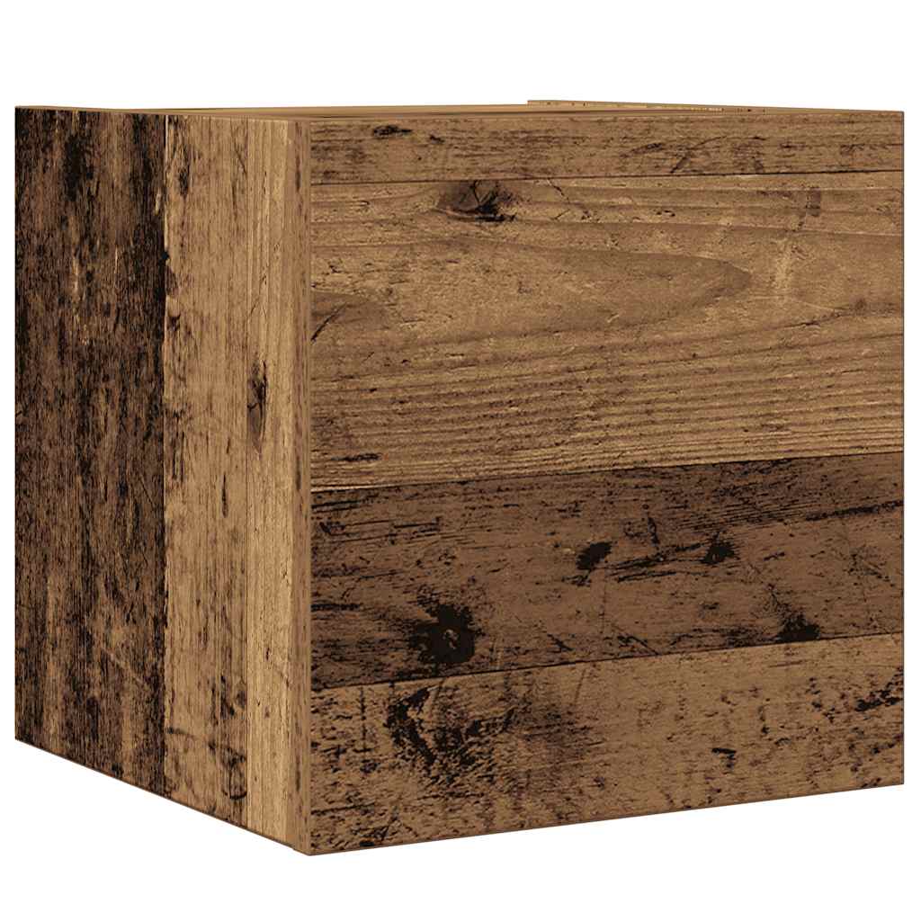 4-delig Tv-meubelset wandmontage bewerkt hout oud houtkleurig is nu te koop bij PeponiXL, paradijselijk wonen!